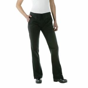 Chef Works Women's Executive Chef Trousers in Black - Polycotton with Pockets