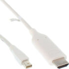Kabel konwertera InLine Mini DisplayPort na HDMI, biały, 1,5m, z dźwiękiem