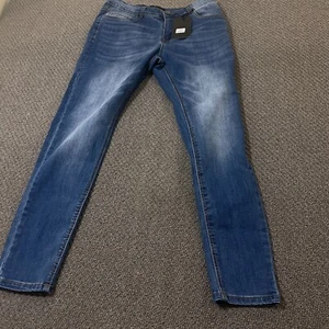 Pantalones de mezclilla GINGTTO para hombre talla 32x28 ajustados elásticos 32 28 azul - Imagen 1 de 13