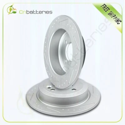 Rear Brake Discs Rotors For BMW Mini Cooper S 2002-2006 Drilled & Slotted - Imagem 1 de 4