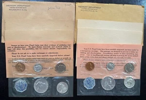 1961 & 1962  US Mint Proof Set 5 Coins in Cello Flat Pack w/ Envelope & COA - Picture 1 of 11