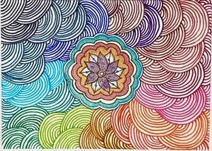 SEArts Spiral Zentangle Abstract ACEO ORIGINAL Gel Ink Drawing On 100# Bristol - Picture 1 of 3