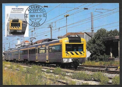 Tren CP Clase 2240 Eléctrico mult. Unidad Portugal Ferrocarril Maxicard Postal 2021 Foto 1 de 2