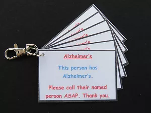 Llavero de descripción y detalles de contacto para el Alzheimer - Imagen 1 de 3