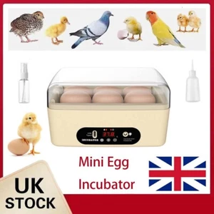 Mini Egg Incubator Automatic Digital Poultry Egg Hatcher Egg Candler Hatching UK - Picture 1 of 12
