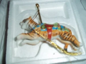 Lenox Carousel Tiger Christmas Ornament Porcelain Vintage 1989 - Picture 1 of 1