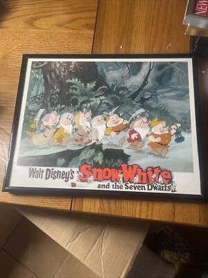 Blancanieves siete enanitos 2 escenas a todo color 11x14 Walt Disney Productions enmarcadas Foto 1 de 3