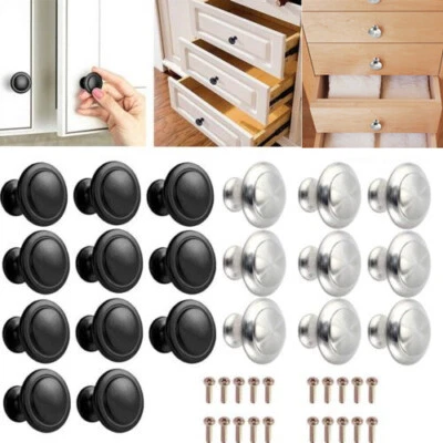 1-40PCS Stainless Steel Door Knobs Cabinet Handles For Cupboard Drawer Kitchen - Image 1 of 4