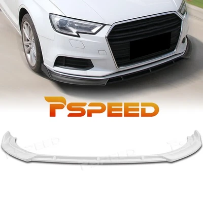 Parachoques delantero pintado blanco PP alerón labio mentón divisor para Audi A3 2017-2020 Foto 1 de 4