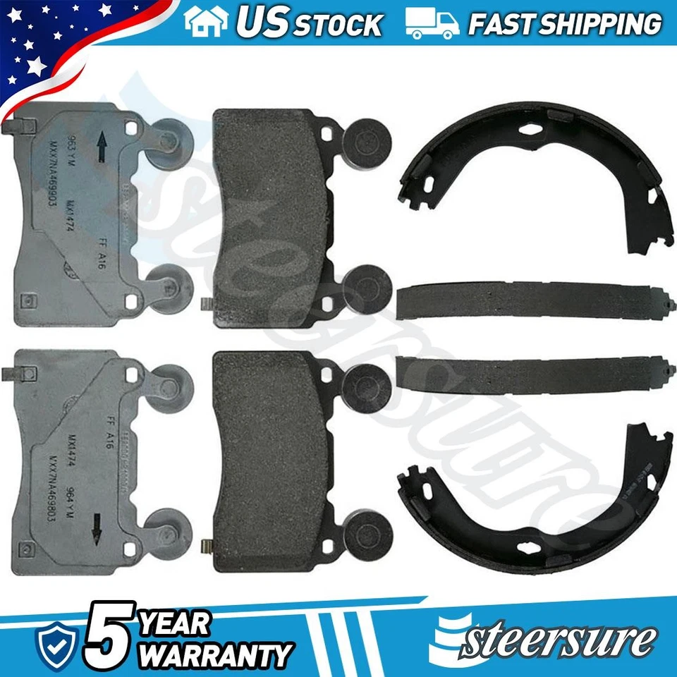 Juego de pastillas de freno de disco delanteras traseras zapatas de freno de estacionamiento para Chevrolet Camaro 2016-2017 Foto 1 de 4