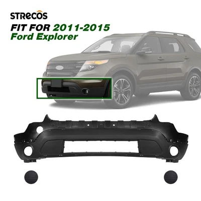 Front Lower Bumper Cover For 2011-2015 Ford Explorer Textured Black W/ Fog Cover Foto 1 de 4