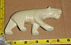 Statua/Figurina vintage in marmo intagliato/pietra leopardo/pantera ~5"L - Foto 1 di 11