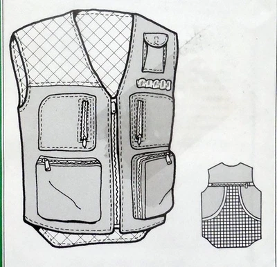 GREEN PEPPER F781 PATTERN HUNTER'S VEST CARGO POCKETS ZIPPERS LINED 34-48 UC/FF - Image 1 of 3
