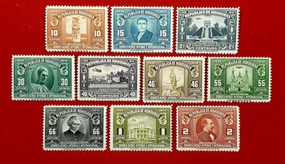 {HONDURAS- AIRMAIL-Famous People/ Scott #C89-98/ MLH Complete/ XF/epictronic/JC} - Image 1 of 2