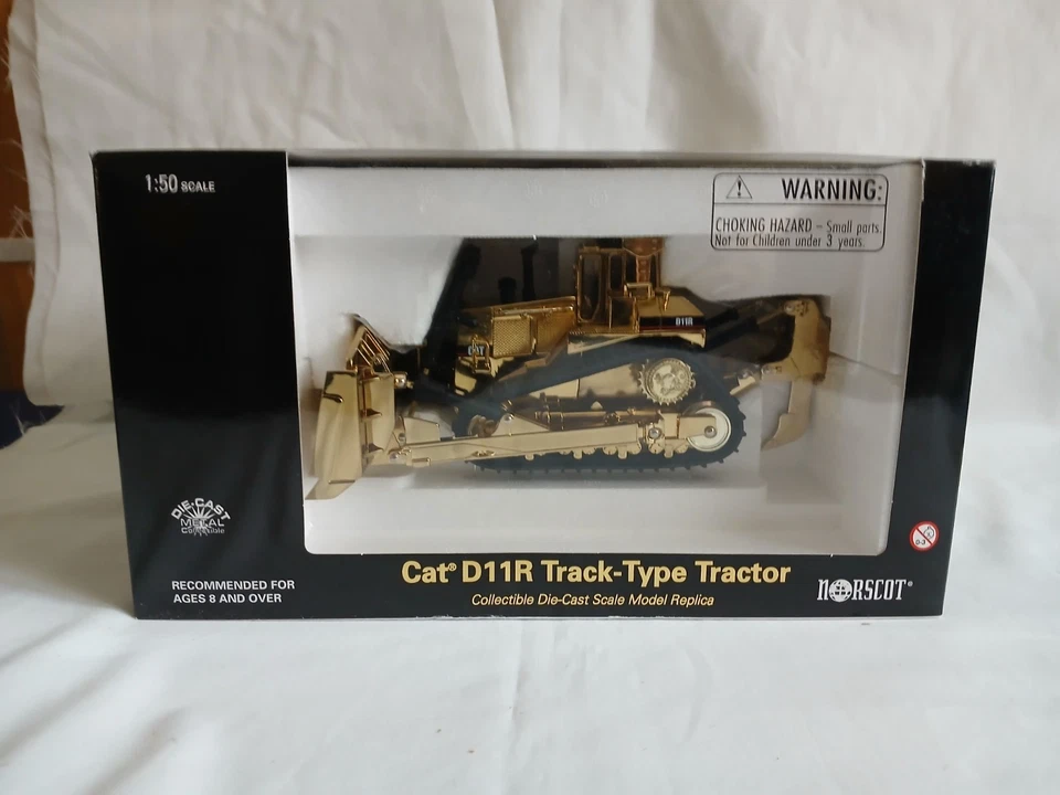 Tractor Norscot 55062 CAT D11R 75 aniversario dorado fundido a presión modelo escala 1:50 Foto 1 de 4