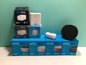 Amazon Alexa Echo Dot - Echo Flex - Echo Pop - Smart Plug-BUNDLE-TESTED/WORKING - Afbeelding 1 van 11