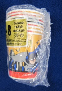 Batman The Animated Series 1993 7 OZ Paper Party Cups - Qty 8 - New Old Stock - Picture 1 of 7