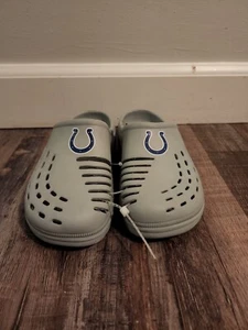 Foco Womens Indianapolis Colts Logo Slip on Comfort Clogs S (5-6) Gray/Blue NWT - Picture 1 of 4