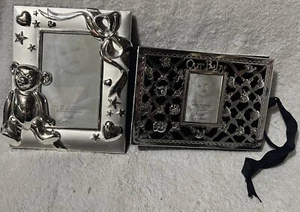 LENOX Silver Plated Teddy Bear Picture Photo Frame Holds 4x6 Photos & Album - Picture 1 of 6