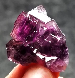 Natural Purple window FLUORITE backbone Crystal Mineral Specimen/Inner Mongolia - Picture 1 of 3