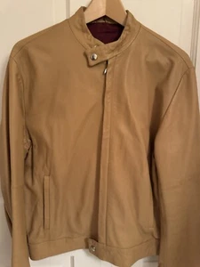 mens vintage tan leather jacket - Picture 1 of 8