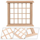 Wooden Dollhouse Window Frame - 24 Pane DIY Decor