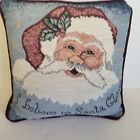 Christmas Pillow Tapestry Santa Pillow Travis Spencer 11 Inch Maroon And Blue 