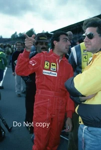 MICHELE ALBORETO FERRARI F156 RENNANZUG 35 MM RUTSCHE EUROPEAN GP 1985 FOTO - Bild 1 von 3