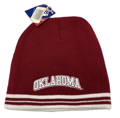 Oklahoma University OU Sooners The Game Uncuffed Knit Beanie Hat Red OSFM NWT - Image 1 of 3