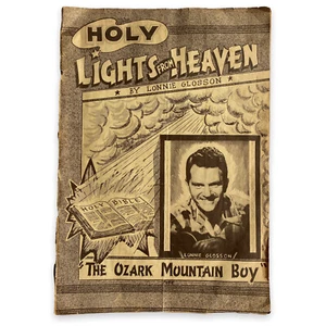 Libro de canciones Holy Lights From Heaven Lonnie Glosson Ozark Mt Boy de colección años 40 años 50 - Imagen 1 de 10