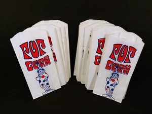 Lot Of 1950s POP-CORN Paper Bags Personal Size Carnival Clown Circus NOS 4"x8" - Picture 1 of 6
