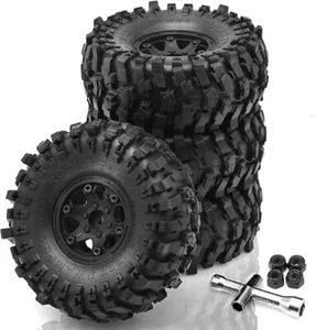 1.9" RC Crawler Mud Slingers Tires, 118mm Rubber, 12mm Hex Beadlock (4PCS) - Picture 1 of 5
