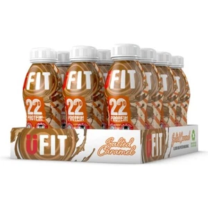 UFIT Protein Shake 22g Drink | No Added Sugar | Pack 12 x 310ml - Salted Caramel - Picture 1 of 3