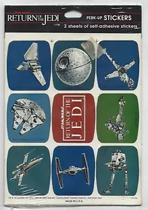 Star Wars ROTJ Perk-up Komplettsatz 6 (sechs) Stickerbögen (1983) Zeichenbrett - Bild 1 von 6