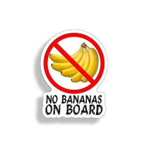 No Banana on Board Sticker Fish Fishing Boat Car Window Bumper Silly Vinyl Decal - Picture 1 of 2