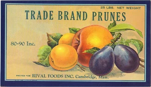 *Original* CIRUELAS PASAS DE MARCA COMERCIAL Fruta *RARA* Etiqueta de lengüeta CAMBRIDGE Ma ¡NO UNA COPIA! - Imagen 1 de 1