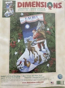 Dimensions Christmas Santas Arrival Stocking Counted Cross Stitch Kit 8683 NIP - Picture 1 of 2