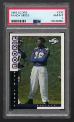Randy Moss RC PSA 8 - 1998 Score #235 Minnesota Vikings HOF Rookie - Image 1 of 4