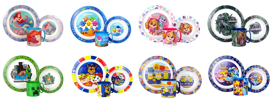 3 teiliges Kinder-Geschirrset Essteller Müslischale Trinkbecher - Bild 1 von 1