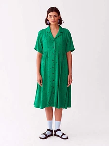 New Lazy Oaf Emerald Polka Heart Midi Dress Size UK 8 - Picture 1 of 7