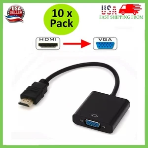 10 x HDMI Male to VGA Female Video Cable Converter Adapter For PC Monitor 4K 3.0 - Picture 1 of 12