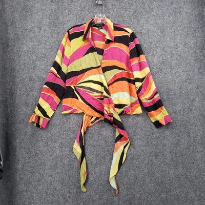 ВИНТАЖНЫЙ Spenser Jeremy Топ женщин L большой шелковый узел галстук длинным рукавом блузка Y2K - Изображение 1 из 4