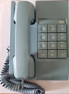 Vintage ITT Large Touch Tone Wall/Desk Phone Blue - Original Cord - Working - Picture 1 of 5