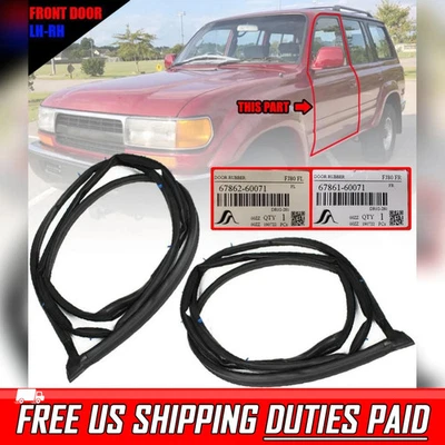 Sello de goma para puerta delantera Toyota Land Cruiser FJ80 FZJ80 1990-1998 resistente al clima Foto 1 de 4