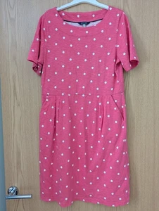 Ladies Lovely Pink Joules Short Dress Size 12 With Pockets - Picture 1 of 2