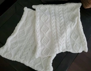 1 Elfenbein Vanille Zopfmuster Überwurf Kissenbezug 18x18" Bauernhaus rustikale Hütte - Bild 1 von 6