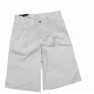 Chaps Boys Uniform Shorts Gray Wrinkle Resistant Pleated Front 12 Regular New - Picture 1 of 4