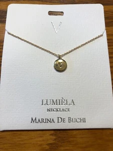 Gold Colored Lumiela Adjustable Initial Necklace "V" - Picture 1 of 3