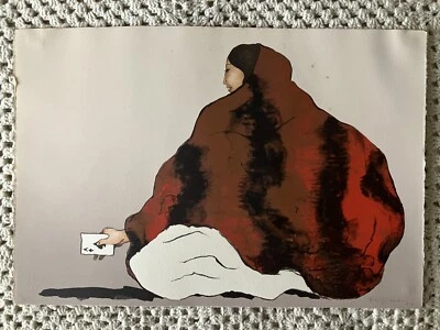 Gambling Lady por RC Gorman Edición Artista Litografía 15” X 22” Firmada y #7/100 Foto 1 de 4