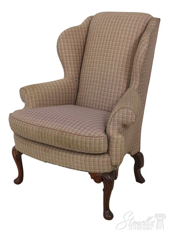 59008EC: KINDEL Queen Anne Mahogany Wing Back Chair Cover